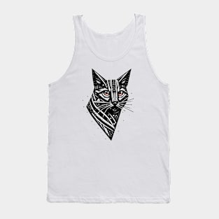 Geometric Black Cat Tank Top